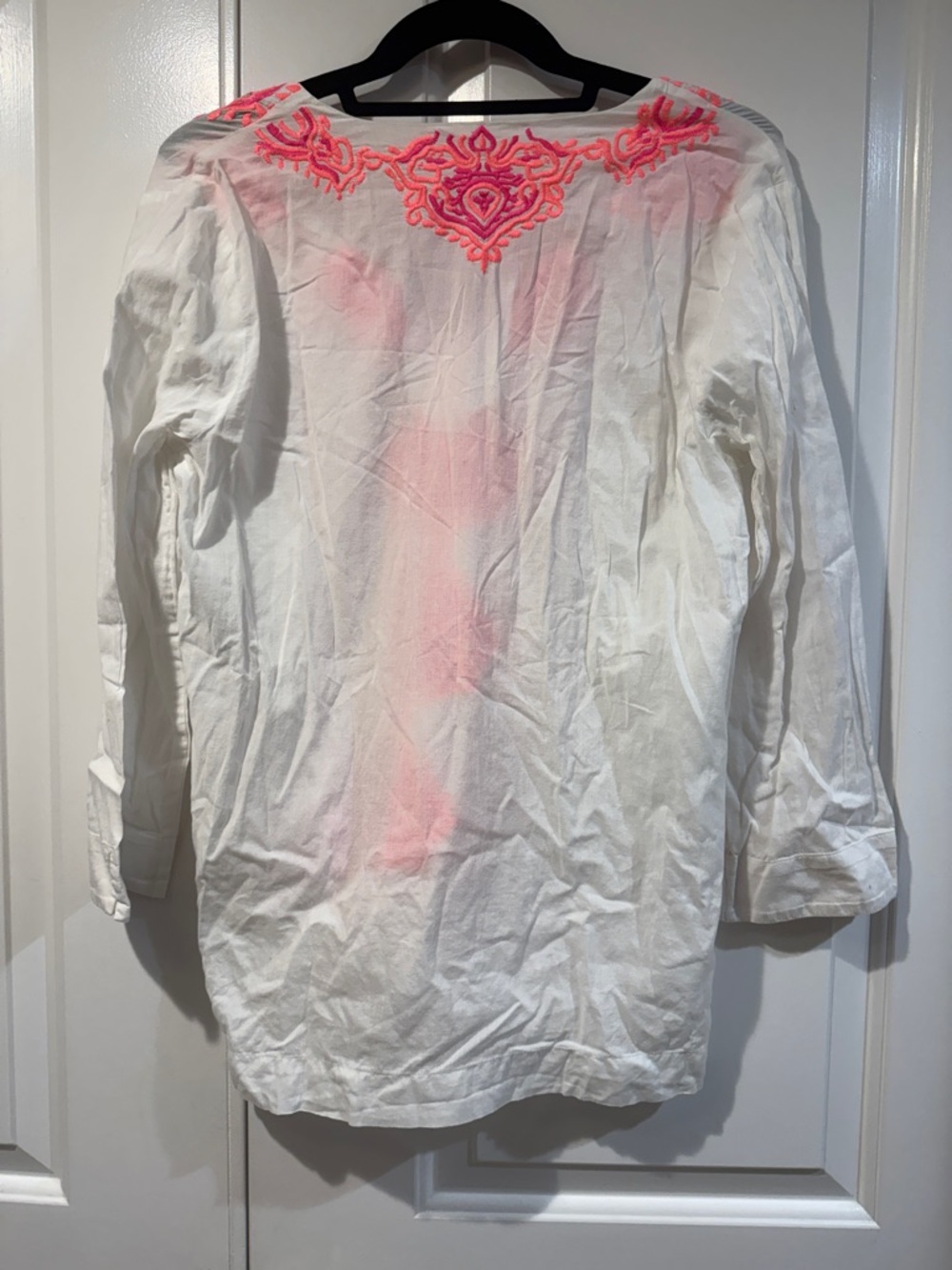 Lilly Pulitzer White Tunic with Hot Pink Embroidery and Tassels - Picture 6 of 6